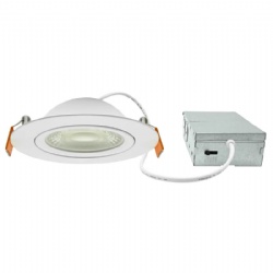 HOMESTAR 5CCT Round Floating Gimbal Recessed Downlight with Junction Box, Dimmable LED Recessed Ceiling Light